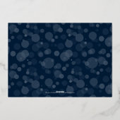 ネイビーモダン金ゴールドスクリプト《写真》ぼけ味メリークリスマス 箔招待状 (裏面)