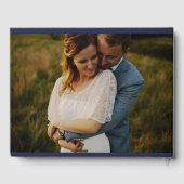 ネイビーモダン金ゴールドス結婚ト写真集 ゲストブック (裏面)