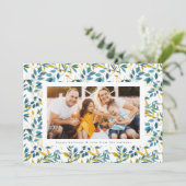 ネイビーモダン金ゴールド水彩写真クリスマス シーズンカード (スタンド正面)