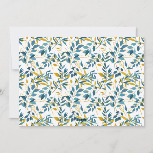 ネイビーモダン金ゴールド水彩写真クリスマス シーズンカード (裏面)