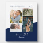 ネイビーモダン 父の日のギフト フォト コラージュ プレート フォトプラーク (正面)