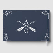 ネイビーモノグラムとア結婚ローズのゲストブック ゲストブック (裏面)