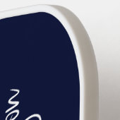 ネイビーモノグラムのブルーピックボールパドル ピックルボールラケット (左詳細)