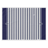 ネイビーモノグラムのブルーホワイトカニ航海の テーブルクロス (正面(横))