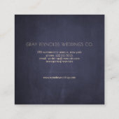 ネイビーモノグラムウォーターカラーフローラウェディングプランナー スクエア名刺 (裏面)