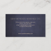 ネイビーモノグラムウォーターカラーフローラウェディングプランナー 名刺 (裏面)