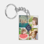 ネイビーモノグラムフォトコラージュ両面 キーホルダー (正面左)