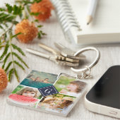 ネイビーモノグラムフォトコラージュ両面 キーホルダー (正面右)