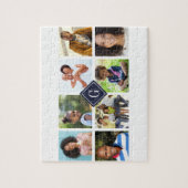 ネイビーモノグラムフォトコラージュ ジグソーパズル (縦)