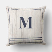 ネイビーモノグラム素朴ウッドファミリービーチハウス クッション (裏面)
