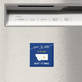 ネイビーモンタナウェディング日付マップを保存 マグネット (インサイチュ (食洗機))