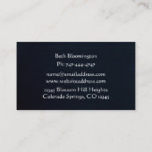 ネイビーユニークブルーリネンルックフローラ名刺 名刺 (裏面)