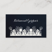 ネイビーユニークブルーリネンルックフローラ名刺 名刺 (正面)