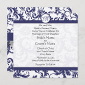 ネイビーライトダマススワーズ結婚式招待状 招待状 (正面/裏面)