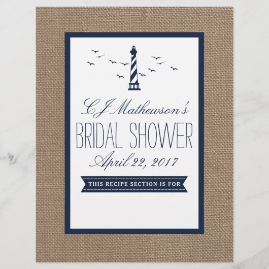 ネイビーライトハウス航海のブライダルシャワーディバイダー (正面)