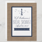 ネイビーライトハウス航海のブライダルシャワーディバイダー (正面/裏面)