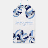 ネイビーライトブルーバレーボール子供の誕生日パーティー ギフトタグ (裏面)