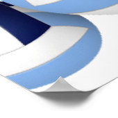 ネイビーライトブルーバレーボール子供の誕生日パーティー ポスター (角)