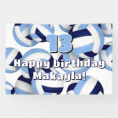 ネイビーライトブルーバレーボール子供の誕生日パーティー 横断幕 (横)