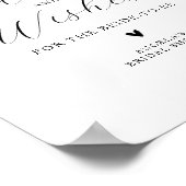 ネイビーライトブルーフローラブライダルシャワーアドバイスウィッシュ ポスター (角)