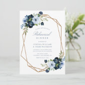 ネイビーライトブルーフローラリハーサル 招待状 (スタンド正面)