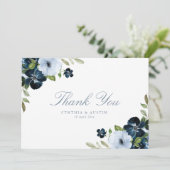ネイビーライトブルー結婚ズ サンキューカード (スタンド正面)