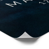 ネイビーラスタ甘いエンディングバー結婚のサイン ポスター (角)