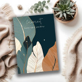 ネイビーラスト金ゴールドトロピカルリーイヤリングディスプレイ 名刺