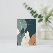 ネイビーラスト金ゴールドトロピカルリーフ空白のジュエリーディスプレイ 名刺 (スタンド正面)