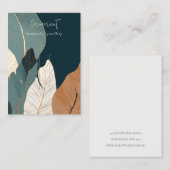 ネイビーラスト金ゴールド熱帯葉ヘアピンクリップディスプレイ 名刺 (正面/裏面)