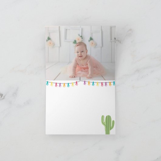 ネイビーラマカクタス写真ありがとう カード (内部)