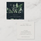 ネイビーリーリーフ熱帯葉シダご注文 スクエア名刺 (正面/裏面)