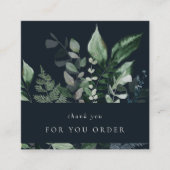 ネイビーリーリーフ熱帯葉シダご注文 スクエア名刺 (正面)