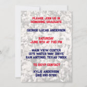 ネイビーレッドアスリートプレイヤー卒業招待状 招待状 (正面)