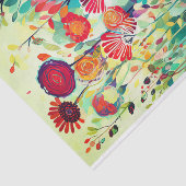 ネイビーレッドカラーフラワー絵画抽象芸術のデコペ 薄葉紙 (詳細)