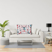 ネイビーレッドクリスマスススススススカンジナビアフォークアートデザイン アクセントクッション