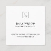 ネイビーレッドグリーンスタークリスマスストッキングありがとう スクエア名刺 (裏面)