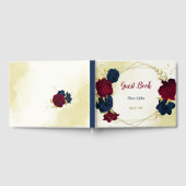 ネイビーレッドフローラ金ゴールド ゲストブック (全面)