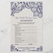 ネイビーレース"どのように良く花嫁を知っている"ゲーム チラシ (正面)