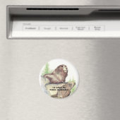 ネイビーロック登山おもしろい引用文マーモットアニマル マグネット (インサイチュ (食洗機))