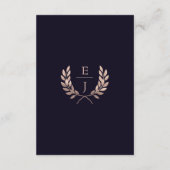 ネイビーローズゴールドモノグラム結婚式宿泊カード エンクロージャーカード (裏面)