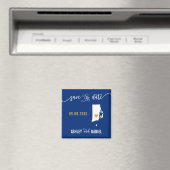 ネイビーロードアイランドウェディング日付マップを保存 マグネット (インサイチュ (食洗機))