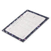 ネイビーワイルドフラワーの涙のウィークリープランナー ノートパッド (アングル)