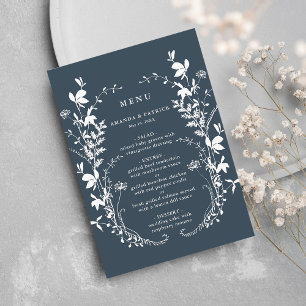 ネイビーワイルドフラワーシルエット結婚リース メニュー