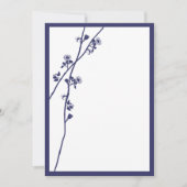 ネイビーワイルドフラワーブランチ結婚式招待状 招待状 (正面)