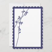 ネイビーワイルドフラワーブランチ結婚式招待状 招待状 (裏面)