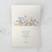 ネイビーワイルドフラワーメドーガーデンブライダルシャワー サンキューカード (内部)