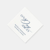 ネイビーワンデイナプキン遠くにズのリハーサルディナー スタンダードカクテルナプキン (角)