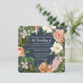 ネイビーン·ホワイト·ローズ·ヴィンテージフローラズ 招待状 (スタンド正面)