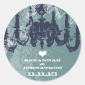 ネイビーヴィンテージシャンデリア ラウンドシール (正面)